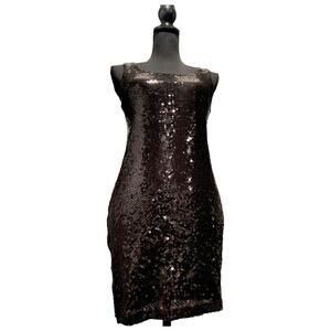 Monteau Sequins Cocktail Dress Size Medium Black